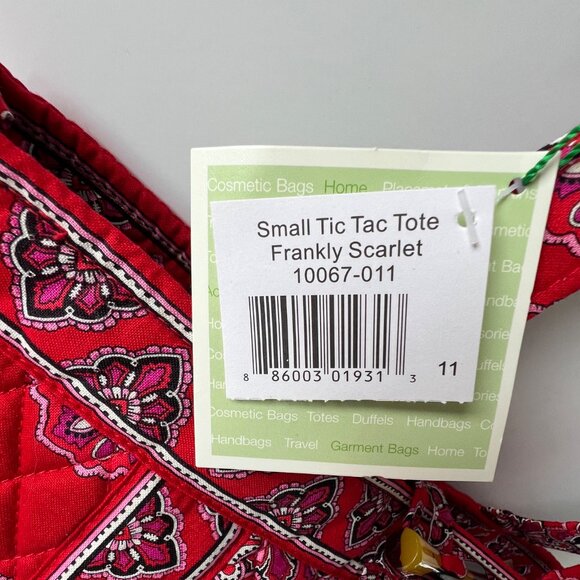 Vera Bradley Small Tic Tack Tote Toggle Frankly Scarlet Bag, with Tags! - Picture 7 of 14